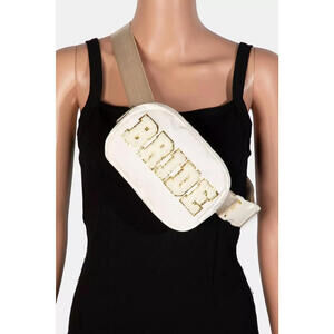 Fame Fuzzy Glitter Bride Crossbody Bag